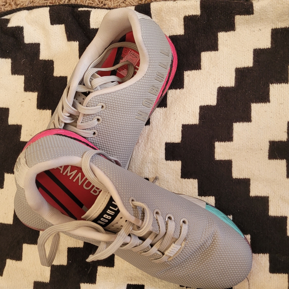 NOBULL Women's Gray and Pink Training Shoes